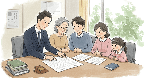 大切な手続きを安心して進められる専門性 - イラスト